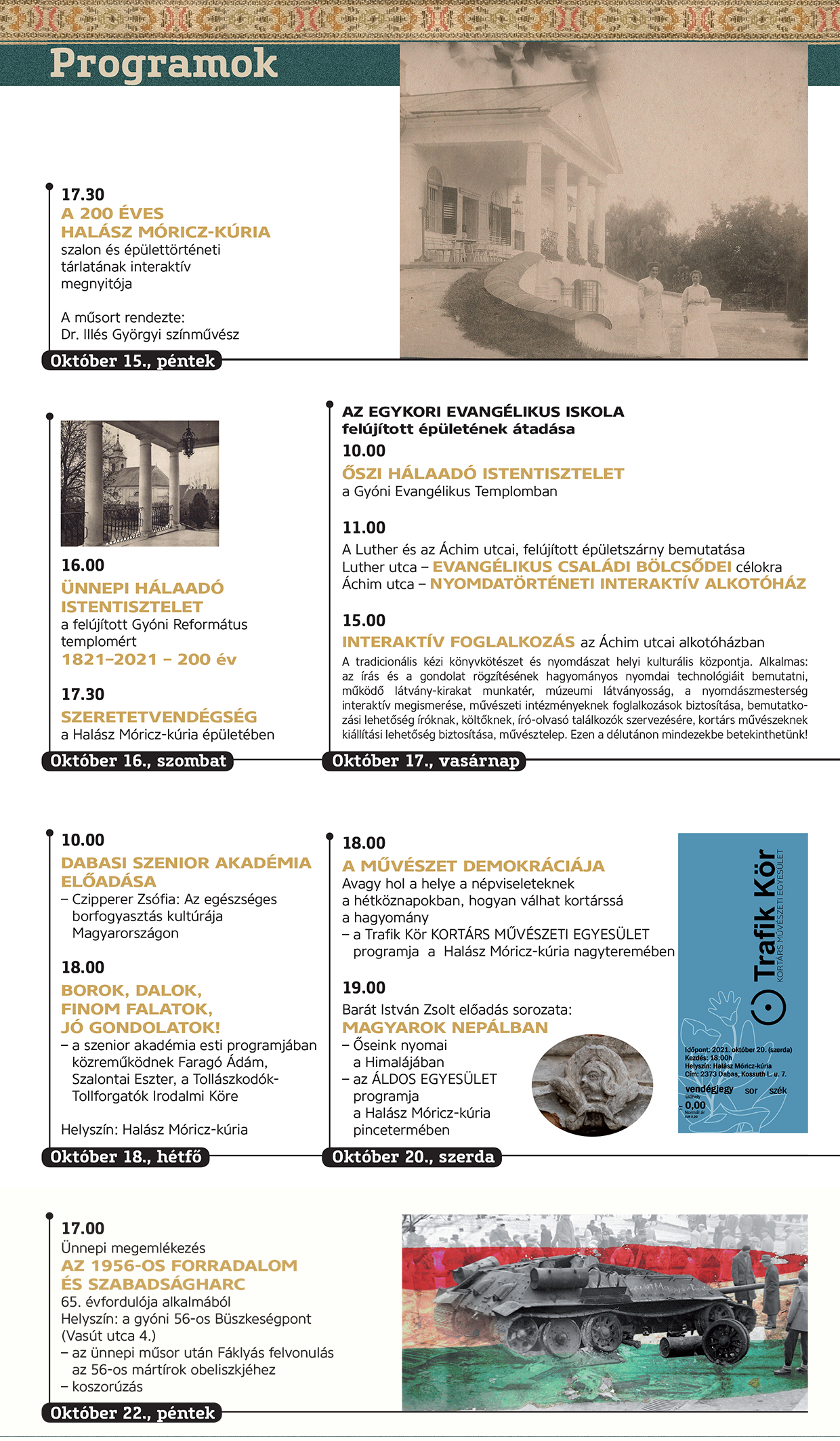 Gyóni Napok 2021 - október 15–22.