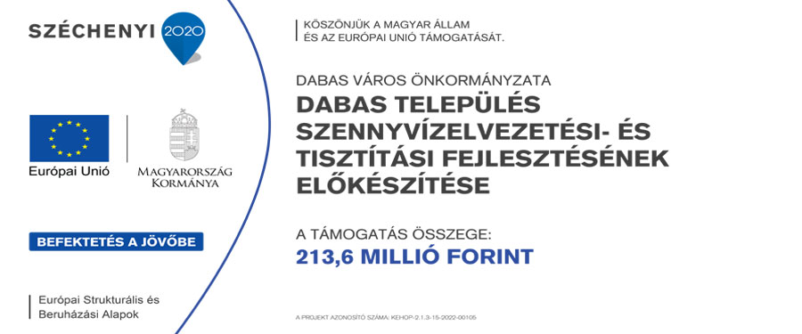Dabas település szennyvízelvezetési és -tisztítási fejlesztésének előkészítése